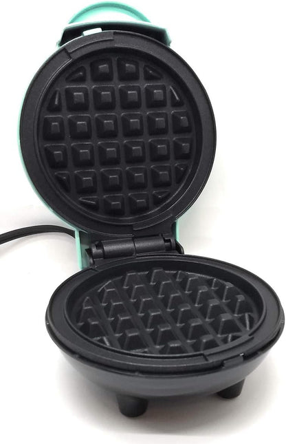 MINI Waffle Iron 4" with the Best Keto Chaffle Recipe Book and Journal by  (4 Inch MINI AQUA)